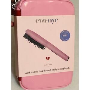 Eva NYC Mini Healthy Heat Thermal Straightening Pink Brush NIB